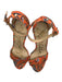 Sam Edelman Shoe Size 7 Orange & Yellow Canvas Block Heel Flowers Sandals Orange & Yellow / 7