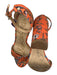Sam Edelman Shoe Size 7 Orange & Yellow Canvas Block Heel Flowers Sandals Orange & Yellow / 7