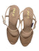 INEZ Shoe Size 7.5 nude Patent Leather Platform Ankle Strap Block Heel Sandals nude / 7.5