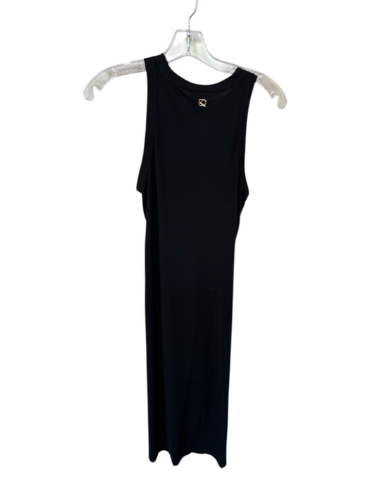 Donna Karan Size S Black Polyester Sleeveless Gathered Midi Dress Black / S