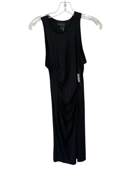 Donna Karan Size S Black Polyester Sleeveless Gathered Midi Dress Black / S