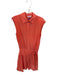 Ramy Brook Size S Orange Polyester Sleeveless Shoulder Pads Buttons Twist Dress Orange / S