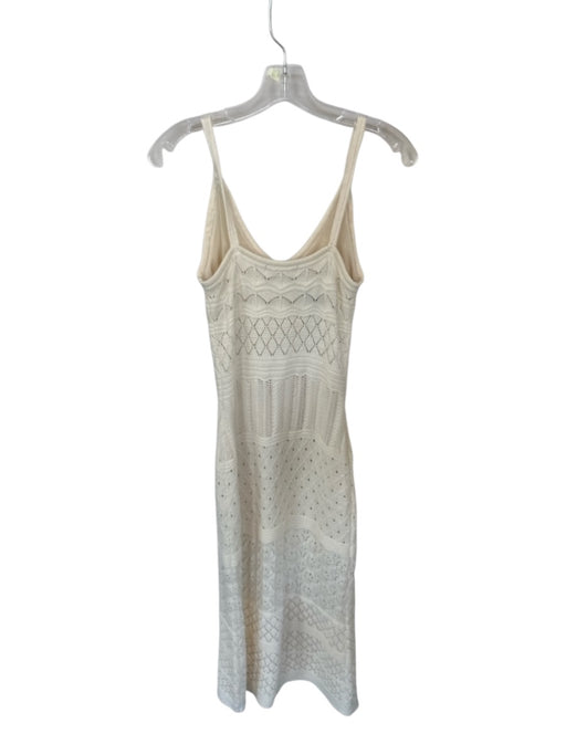 Caroline Constas Size XS Cream Spaghetti Strap Knit Midi Dress Cream / XS