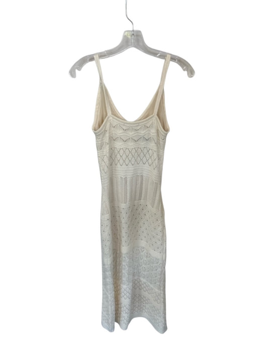 Caroline Constas Size XS Cream Spaghetti Strap Knit Midi Dress Cream / XS