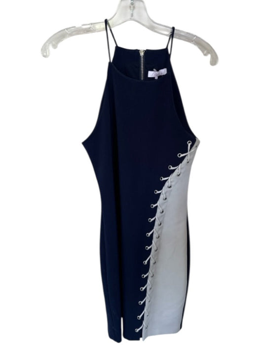 Parker Size M Navy & white Sleeveless Lace Up sides Back Zip Dress Navy & white / M