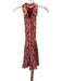 Veronica Beard Size 6 Rust & Pink Linen Blend Sleeveless Flowers Buttons Dress Rust & Pink / 6