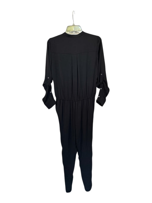 Vince Size 6 Black Polyester Long Sleeve Buttons Drawstring Waist Jumper Black / 6