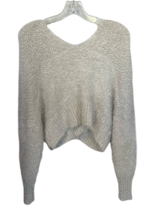 Faceplant Dreams Size S/M Cream Bamboo Blend Long Sleeve Fuzzy Cropped Sweater Cream / S/M