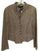 Anne Klein Size S Taupe Suede Long Sleeve Pleat Detail Buttons Jacket Taupe / S