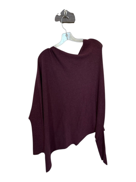 Jaki London Size S/M Maroon Acrylic Blend Asymetric Poncho Sweater Maroon / S/M