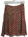 Moschino Cheap & Chic Size 4 Tan & Red Silk Side Zip Flowers Knee Length Skirt Tan & Red / 4