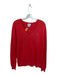 Lacoste Size 44 Coral Cotton Solid V Neck Men's Sweater Coral / 44