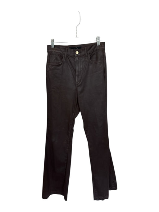 Joe's Size 27 Brown Coated Canvas High Waist Wide Leg Pants Brown / 27