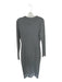 Karen Millen Size S White & Black Viscose Long Sleeve Chevron Midi Dress White & Black / S
