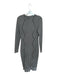 Karen Millen Size S White & Black Viscose Long Sleeve Chevron Midi Dress White & Black / S