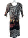Tracy Reese Size 8 Black & Gray Silk Blend Long Sleeve Trees Back Zip Dress Black & Gray / 8