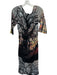 Tracy Reese Size 8 Black & Gray Silk Blend Long Sleeve Trees Back Zip Dress Black & Gray / 8
