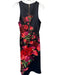 Ted Baker Size 3/L Black & Red Sleeveless Botanical Back Zip Gown Black & Red / 3/L
