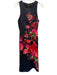 Ted Baker Size 3/L Black & Red Sleeveless Botanical Back Zip Gown Black & Red / 3/L