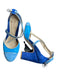 Mavette Shoe Size 37 Blue & Aqua Suede Block Heel Buckle Akle Almond Toe Heels Blue & Aqua / 37