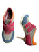 Sneex Shoe Size 7 Navy & Maroon Mesh Suede Detail Velcro Sneaker Heels Navy & Maroon / 7