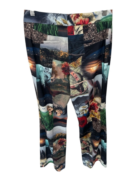 Alice & Olivia Size 2 Multi Poly Blend Straight Leg Nature Print Front Zip Pants Multi / 2