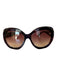 Chanel Black Chunky Round Logo Case Inc. Sunglasses Black
