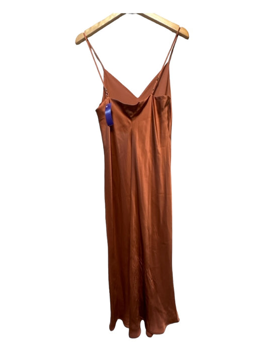 L'agence Size 6 Rust Silk Spaghetti Strap Midi slip dress Dress Rust / 6