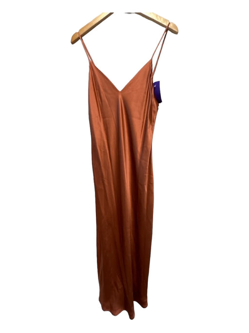 L'agence Size 6 Rust Silk Spaghetti Strap Midi slip dress Dress Rust / 6