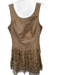 Robert Rodriguez Size 6 Light Brown Linen Blend Sleeveless Lace Overlay Dress Light Brown / 6