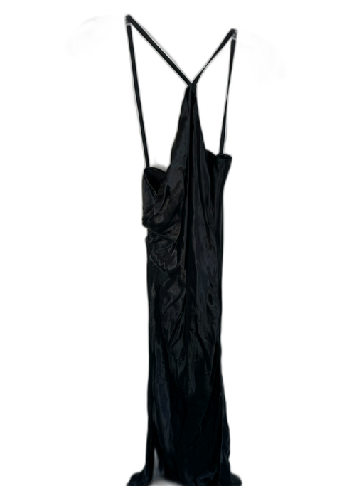 Blank Size 8 Black Viscose One Shoulder Slit Maxi Dress Black / 8