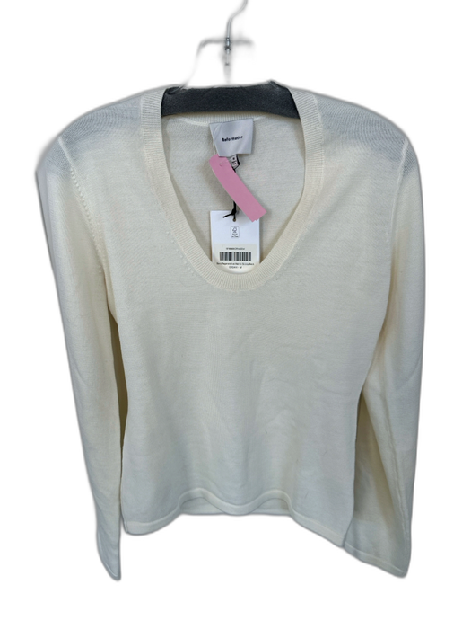 Reformation Size M Cream Wool Long Sleeve Scoop Neck Sweater Cream / M