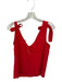 Amanda Uprichard Size M Fire Engine Red Polyester Tie V Neck Top Fire Engine Red / M