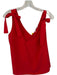 Amanda Uprichard Size M Fire Engine Red Polyester Tie V Neck Top Fire Engine Red / M