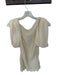 Catherine Malandrino Size L Cream Silk Lace V Neck Braided Top Cream / L