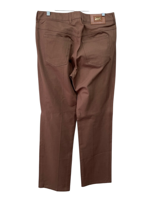 Escada Size 42 Brown Cotton Blend Mid Rise Straight Cut Gold Hardware Jeans Brown / 42