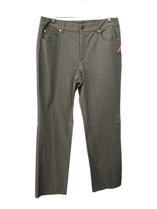 Escada Size 42 Green Cotton Blend Mid Rise Straight Cut Gold Hardware Jeans Green / 42
