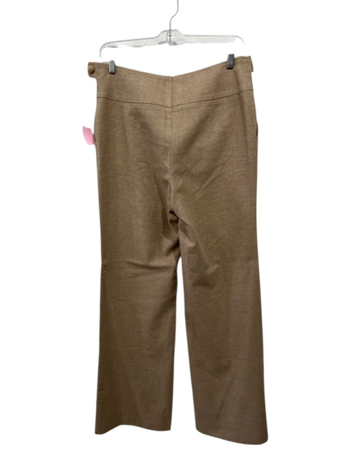 Escada Size 38 Beige Wool Blend Mid Rise Straight Side Zip Seam Detail Pants Beige / 38