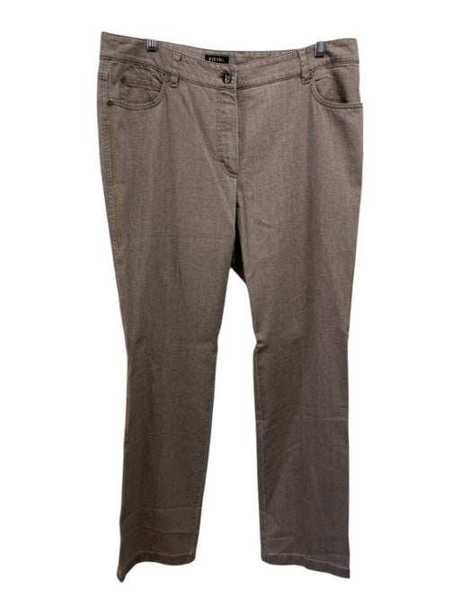 Escada Size 42 Gray Cotton Blend Mid Rise Straight Cut Gold Hardware Jeans Gray / 42