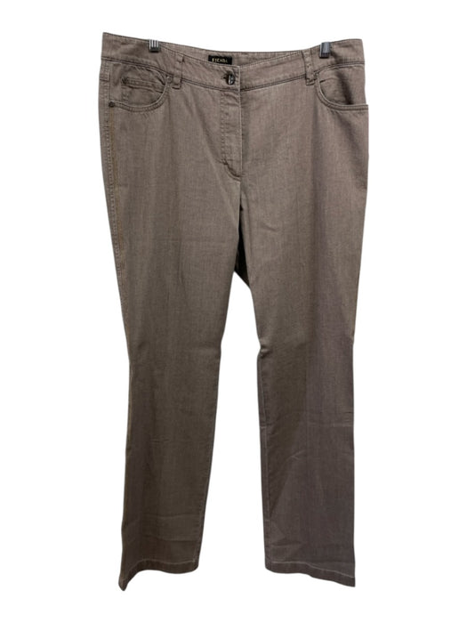 Escada Size 42 Gray Cotton Blend Mid Rise Straight Cut Gold Hardware Jeans Gray / 42