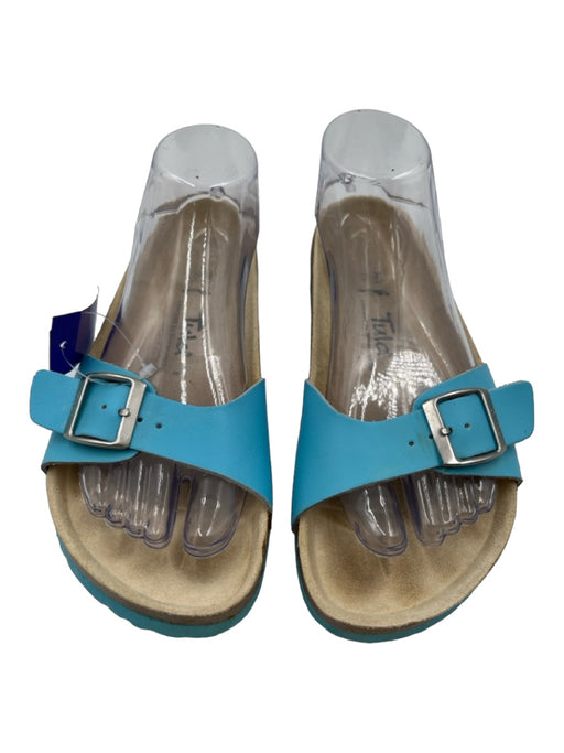 Tula Shoe Size 38.5 Teal Blue Leather Toe Strap Buckle Detail Sandals Teal Blue / 38.5