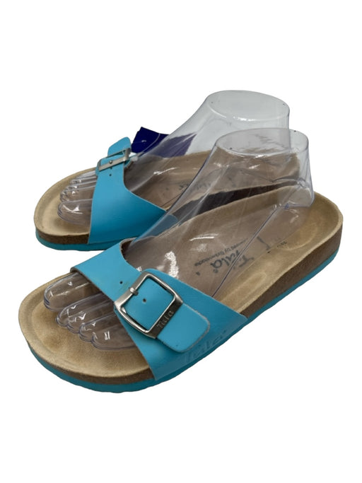 Tula Shoe Size 38.5 Teal Blue Leather Toe Strap Buckle Detail Sandals Teal Blue / 38.5