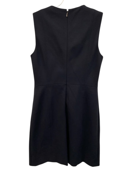 Elie Tahari Size 6 Navy Blue Rayon & Nylon Sleeveless Gunmetal Buttons Dress Navy Blue / 6
