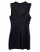 Elie Tahari Size 6 Navy Blue Rayon & Nylon Sleeveless Gunmetal Buttons Dress Navy Blue / 6