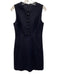 Elie Tahari Size 6 Navy Blue Rayon & Nylon Sleeveless Gunmetal Buttons Dress Navy Blue / 6