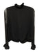 Elie Tahari Size M Black Silk Long Sheer Sleeves Ruffle Detail V Neck Top Black / M