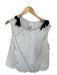 Meimeij Size 46 White & Black Cotton Bows Cut Outs Sleeveless Top White & Black / 46