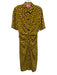 Kate Spade Size 8 Yellow, Plum, Purple Polyester Button Floral Gathered Dress Yellow, Plum, Purple / 8