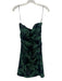 Teri Jon Size 8 Green & Black Polyester Blend Side Gather Sheer Yoke Dress Green & Black / 8