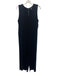 Eileen Fisher Size M Black Spandex Jersey Back Zip Sleeveless Wide Leg Jumpsuit Black / M